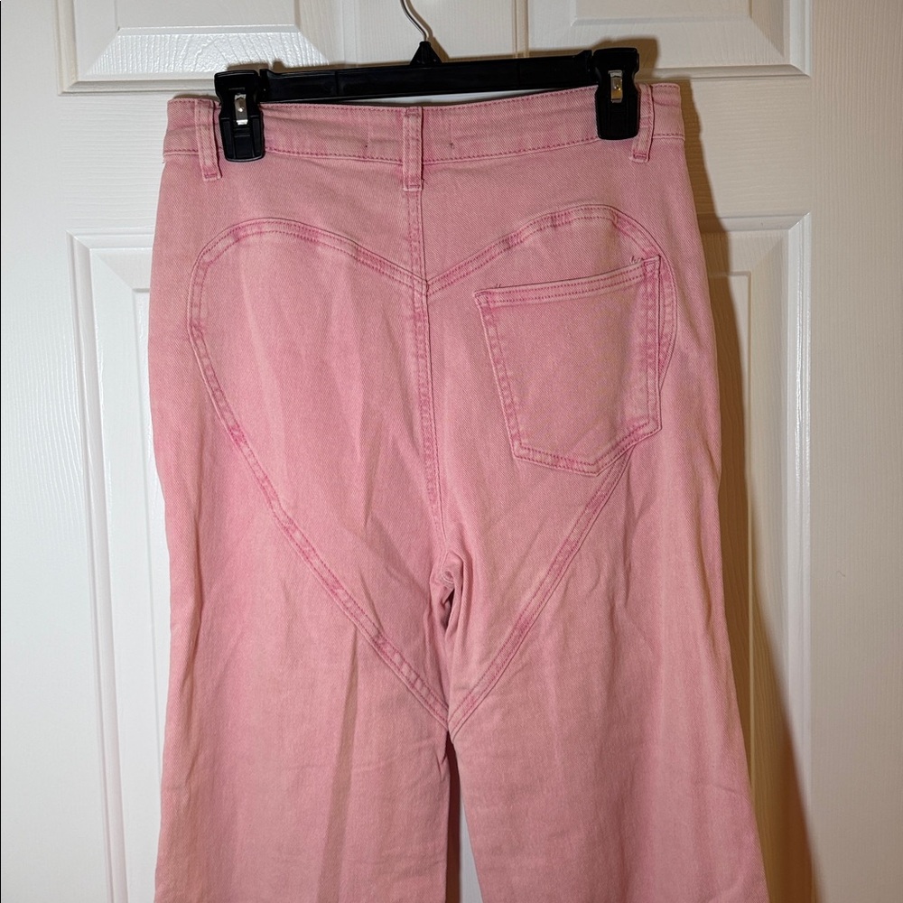 Blush Pink Denim Pants with Chain Detail - Picture 4 of 4